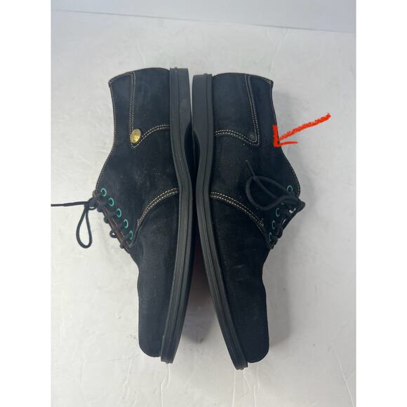 Gianni Versace Men’s Black Suede Blue Grommets Lace Up Derby Oxford Shoes‎ Sz 5 main image 6
